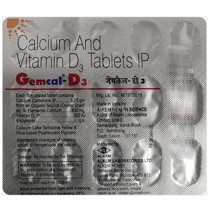 gemcal d3 capsule 15's